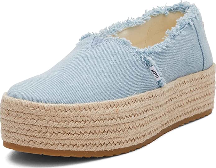 TOMS Valencia Platform Bleu Pastel Women Slip-On