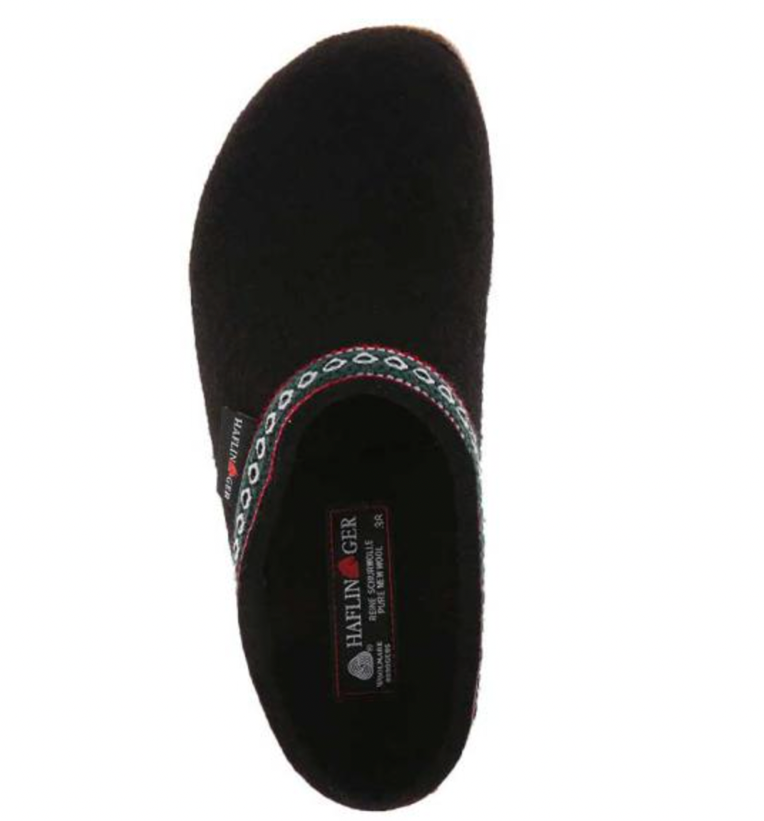 HAFLINGER GZ15 Classic Wool Grizzly Clog Black