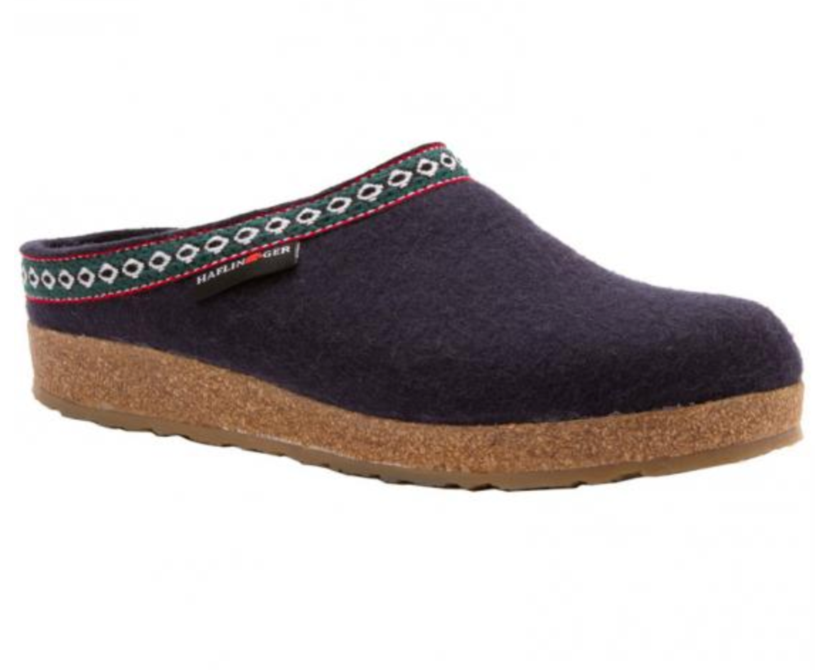 HAFLINGER GZ10 Classic Wool Grizzly Clog Navy
