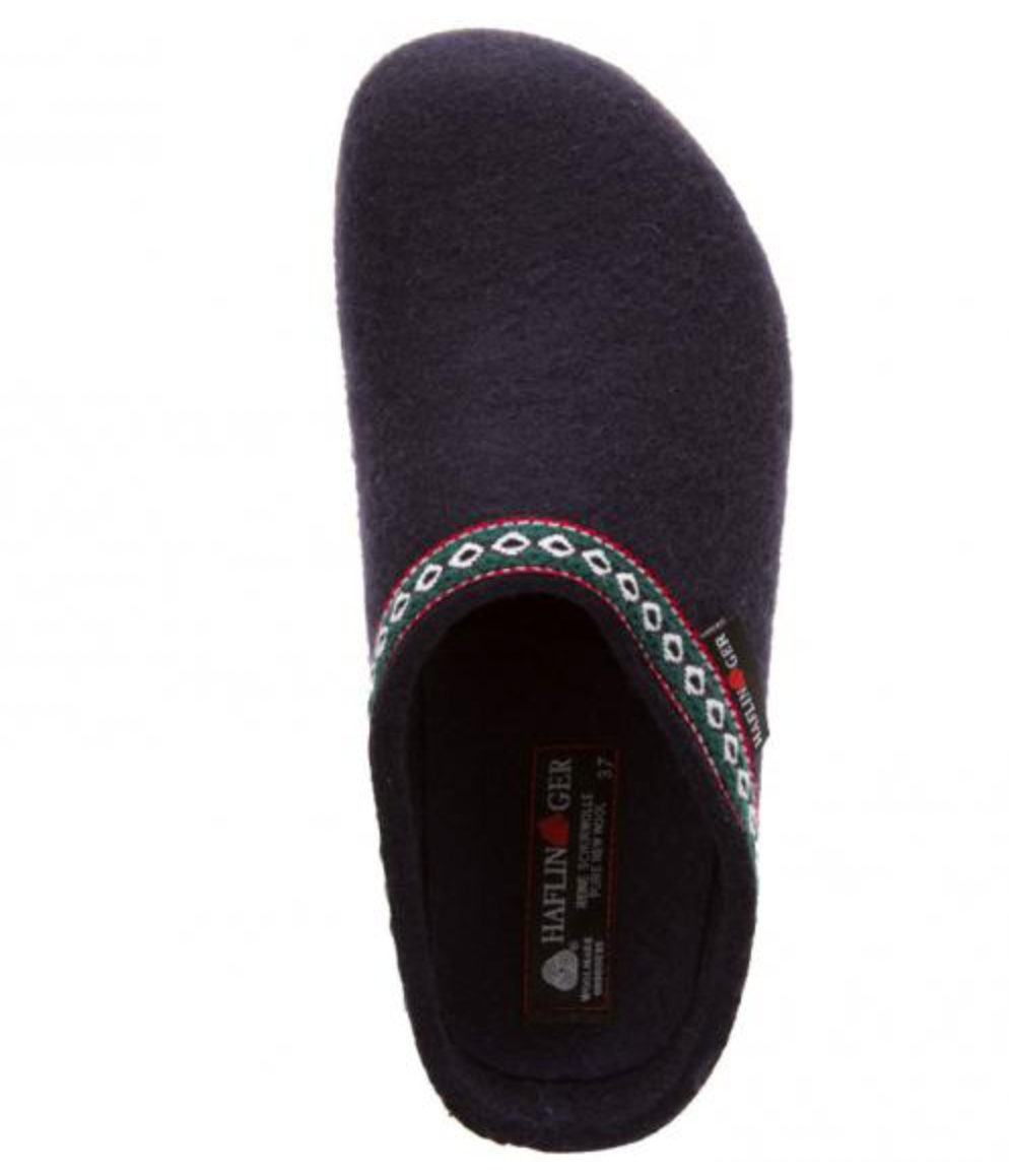 HAFLINGER GZ10 Classic Wool Grizzly Clog Navy