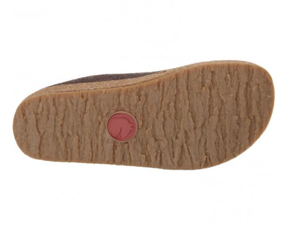 HAFLINGER GZL42 Grizzly Wool Clog Leather Trim Smokey Brown