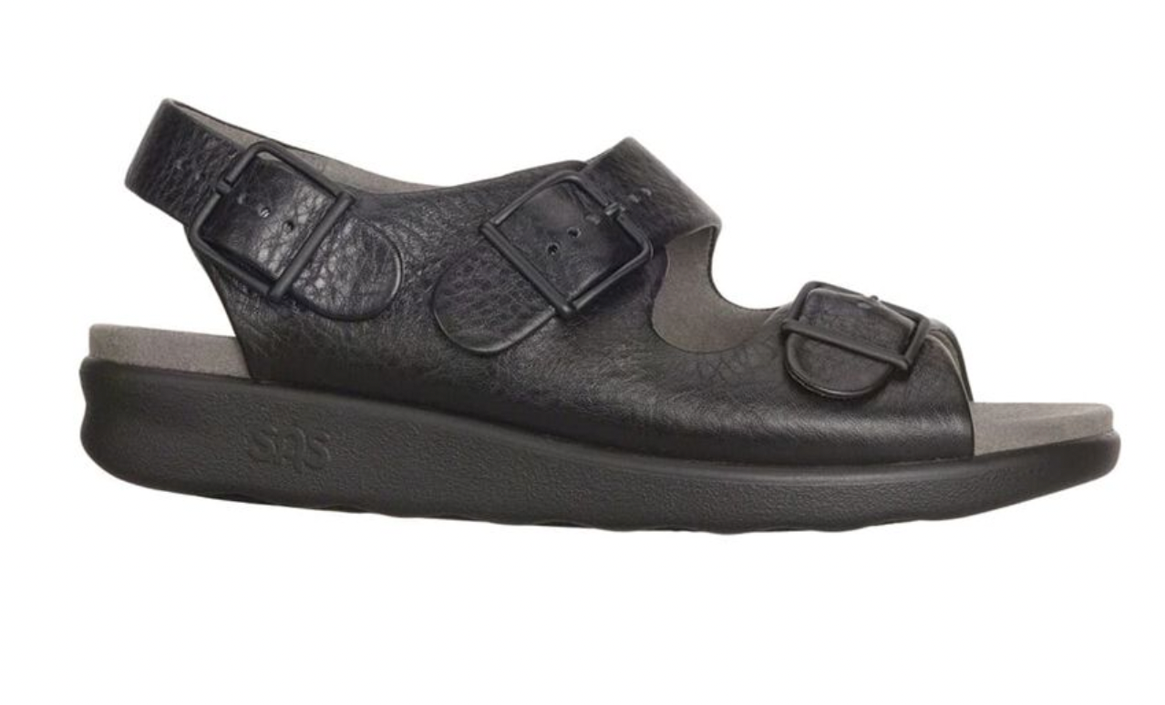 SAS Black Relaxed Heel Strap Sandal M