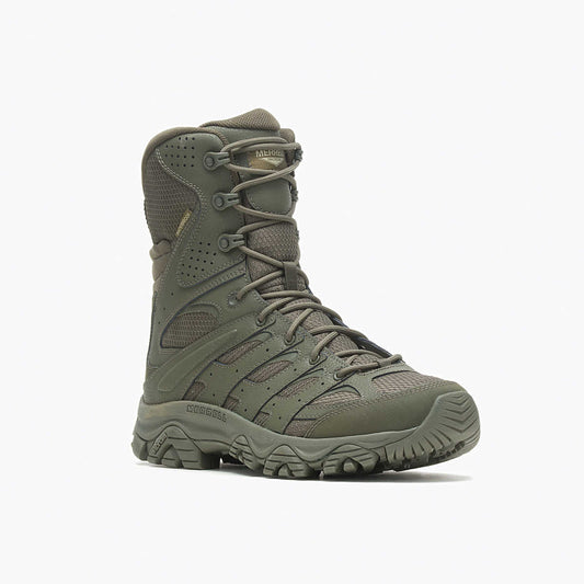 Merrell Men's Moab 3 8" Tactical Zip WP Wide Width  Dark Olive