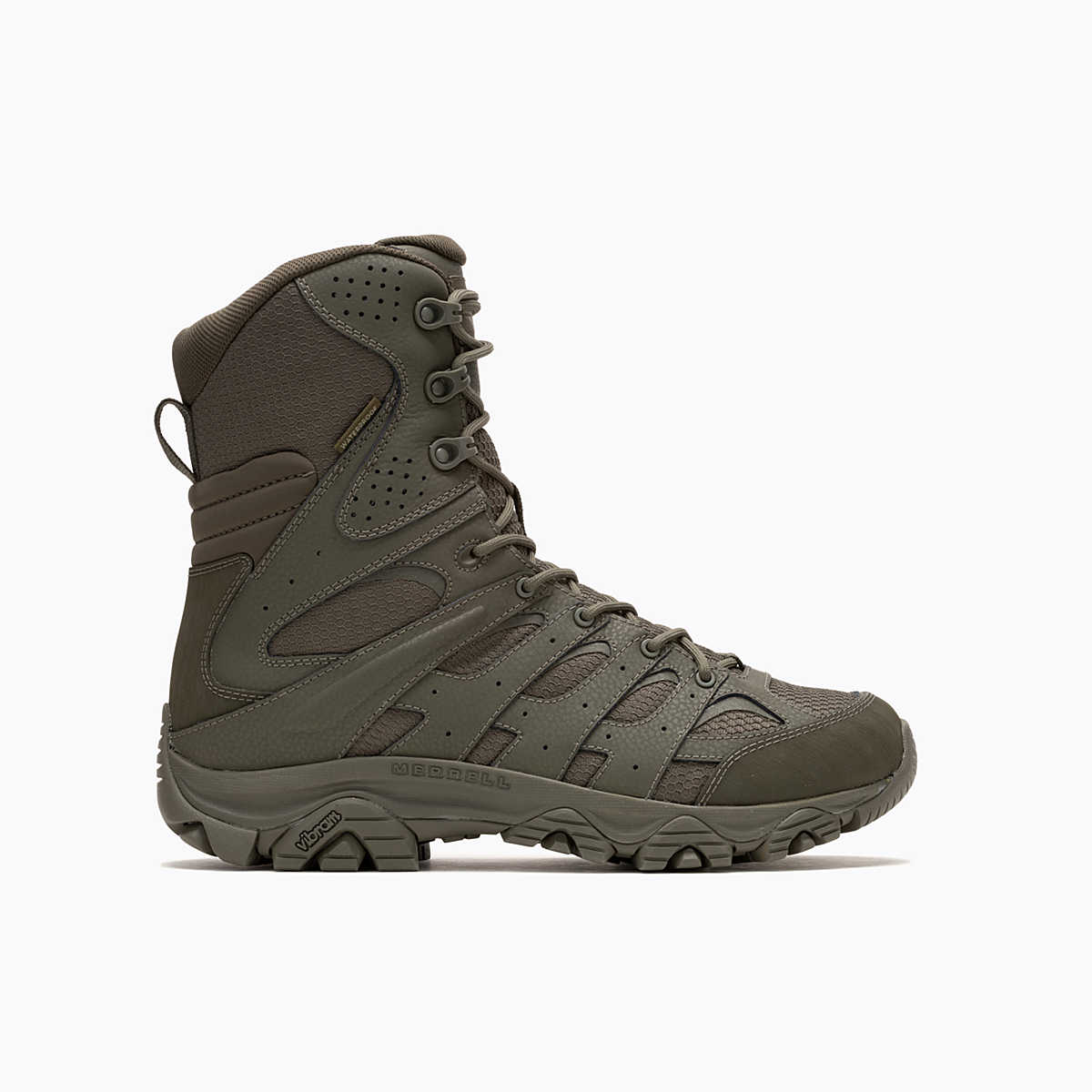 Merrell Men's Moab 3 8" Tactical Zip WP Wide Width  Dark Olive