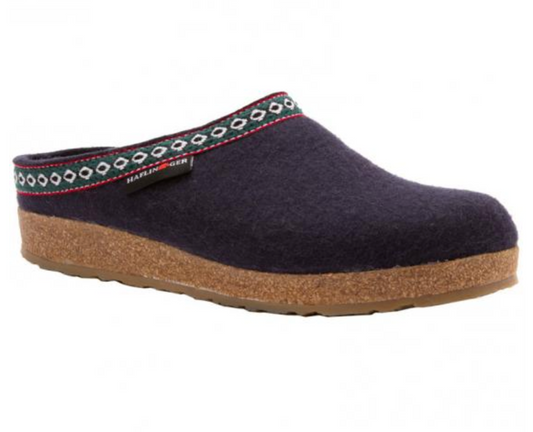 HAFLINGER GZ10 Classic Wool Grizzly Clog Navy