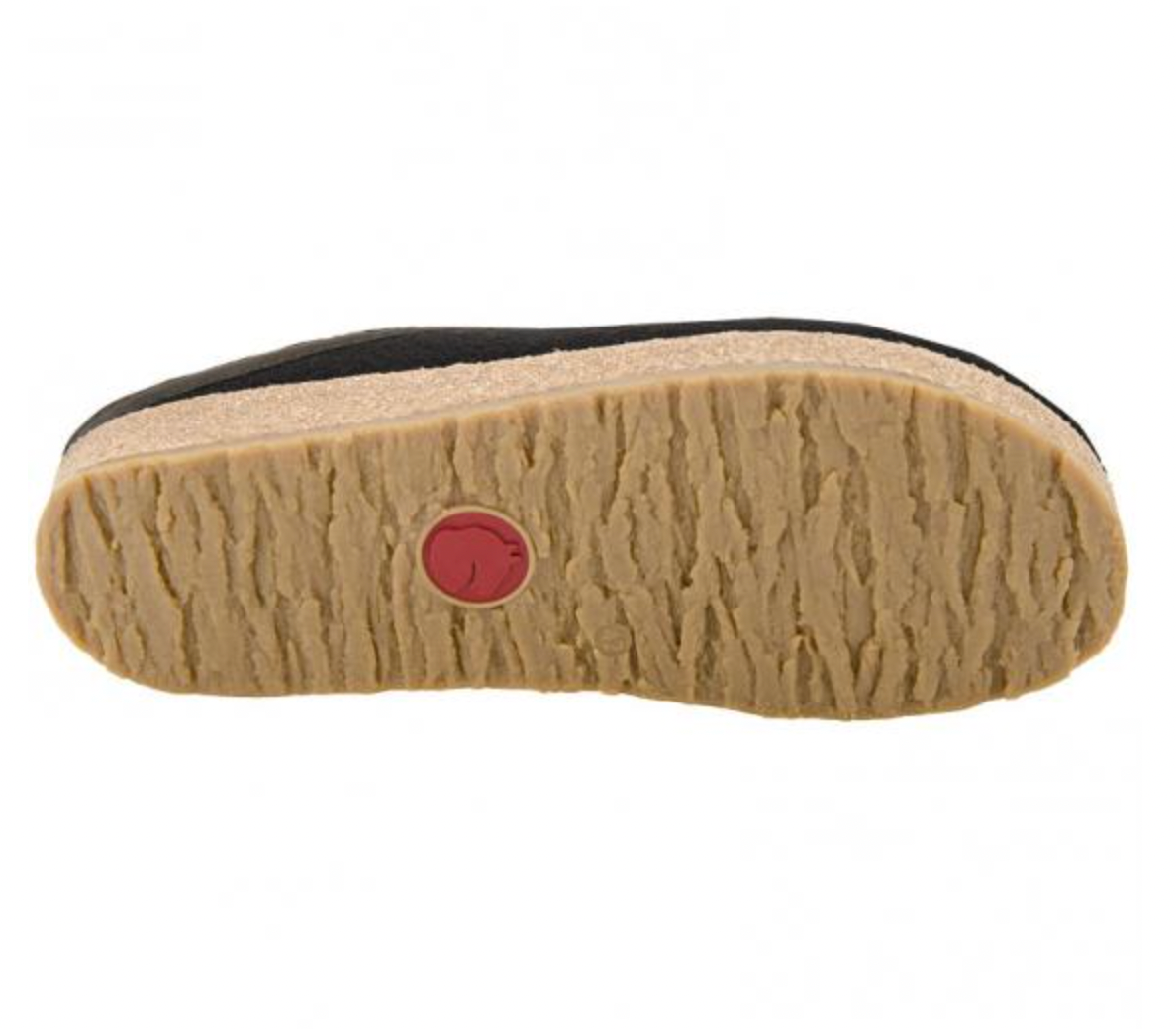 HAFLINGER GZL45 Grizzly Wool Clog Leather Trim Black