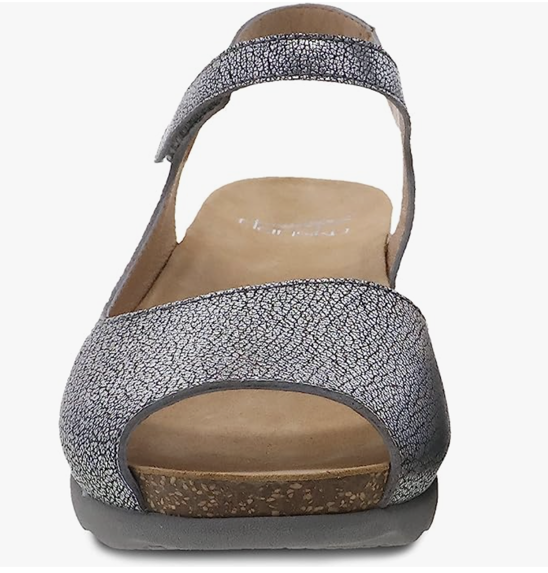 DANSKO Marcy Women's Cork Wedge Sandals Power Metallic