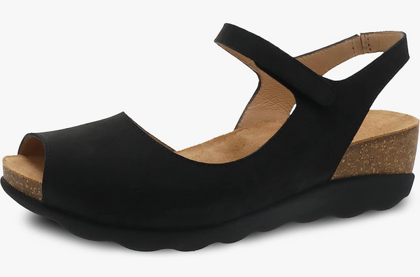 DANSKO Marcy Women's Cork Wedge Sandals Black