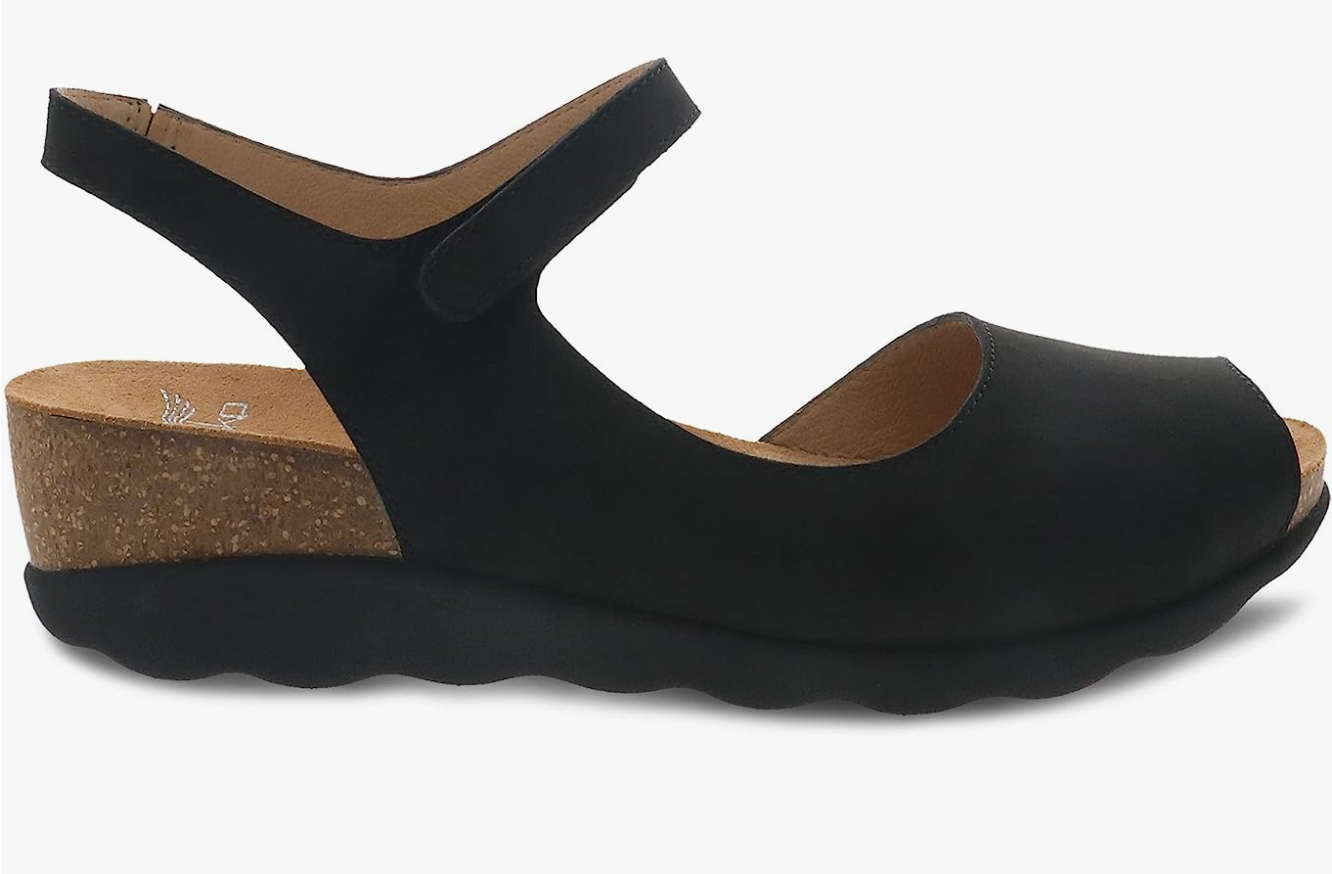 DANSKO Marcy Women's Cork Wedge Sandals Black