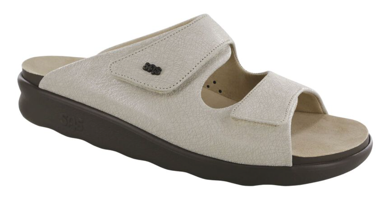 SAS Web Linen White Cozy Slide Sandal