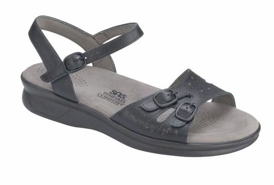 SAS Black Duo Quarter Strap Sandal M