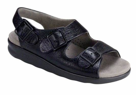 SAS Black Relaxed Heel Strap Sandal M