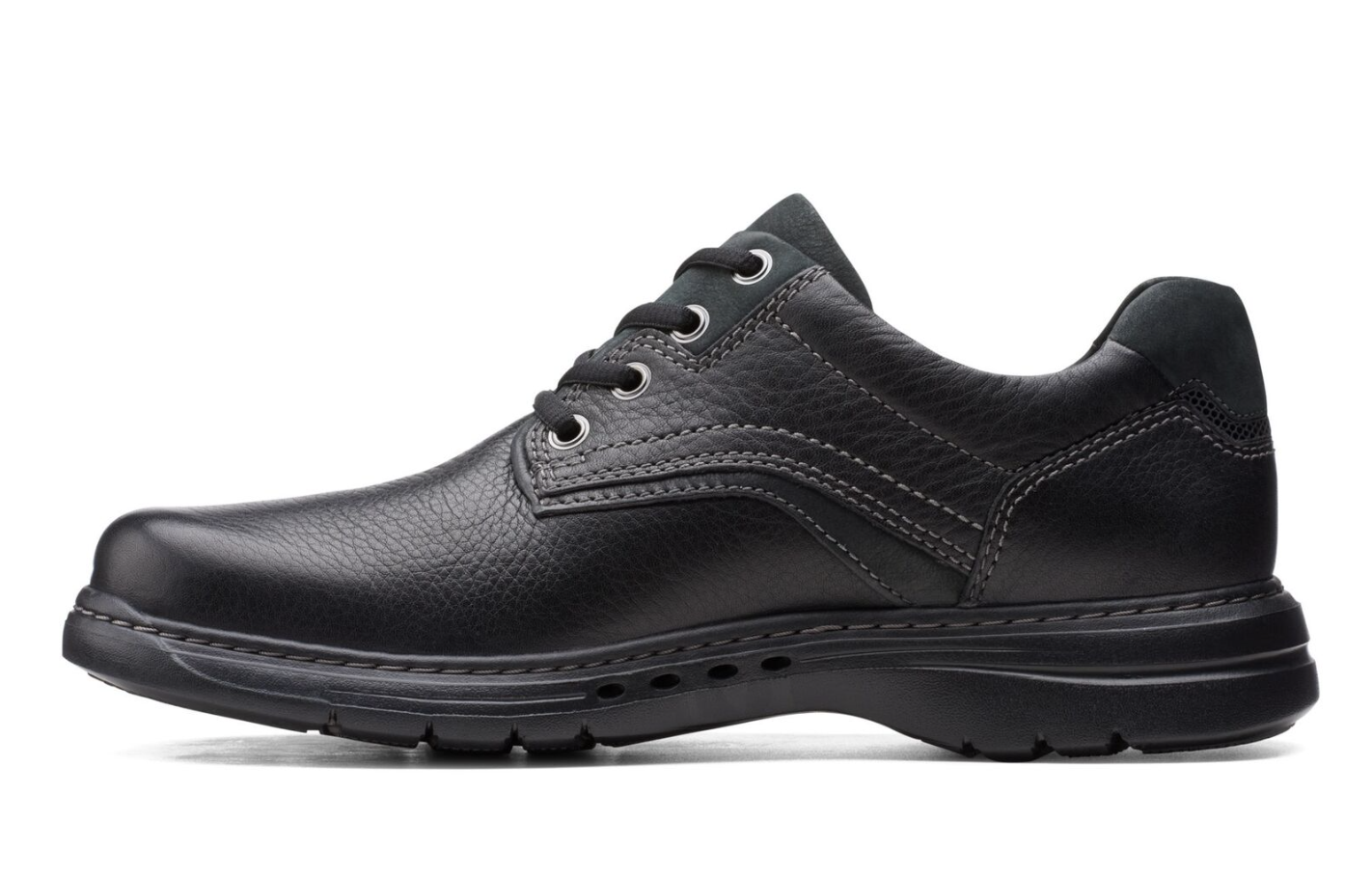 CLARKS Men's UN Brawley Pace Black Leather M