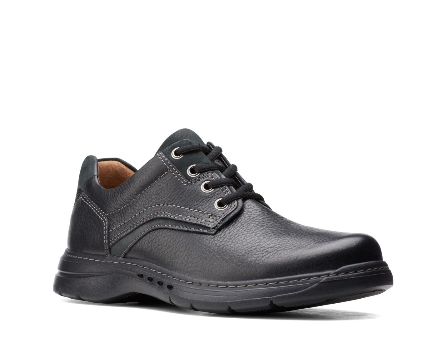 CLARKS Men's UN Brawley Pace Black Leather M