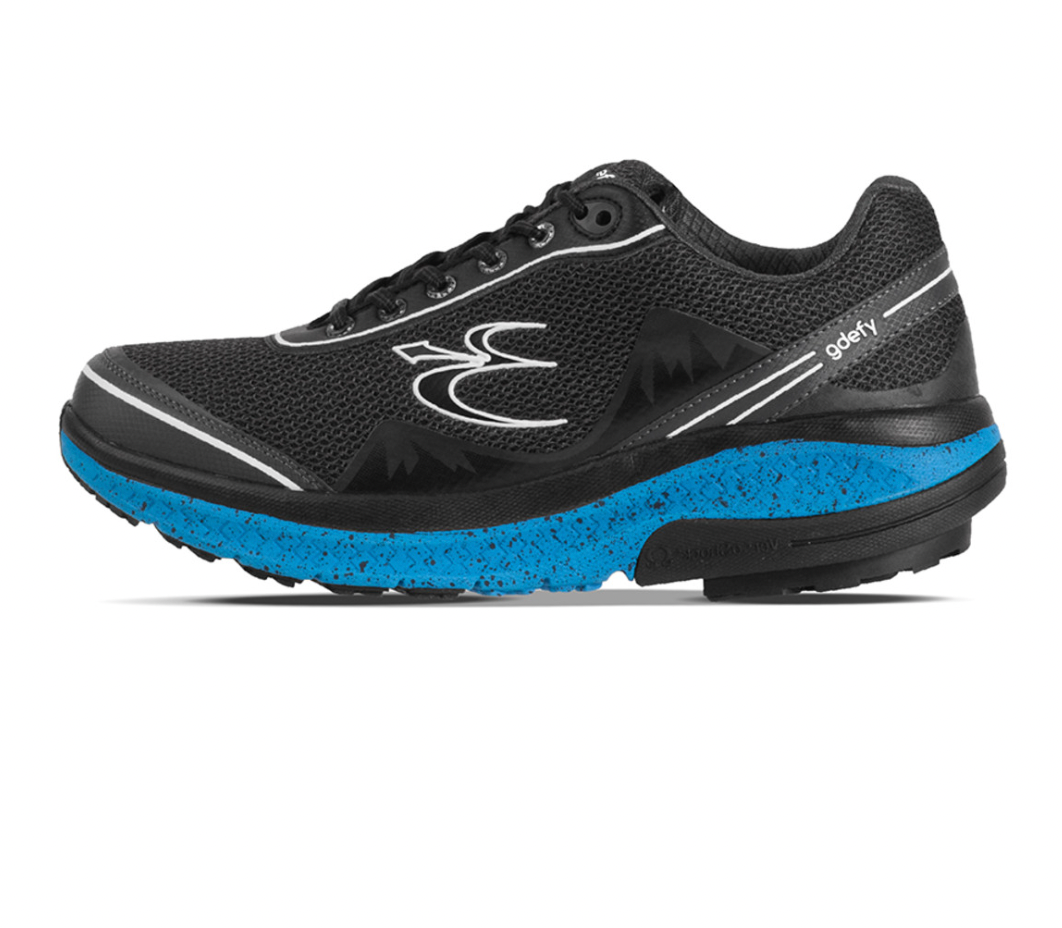 GRAVITY DEFYER Men's GDEFY Mighty Walk Athletic Shoes Black & Blue MEDIUM
