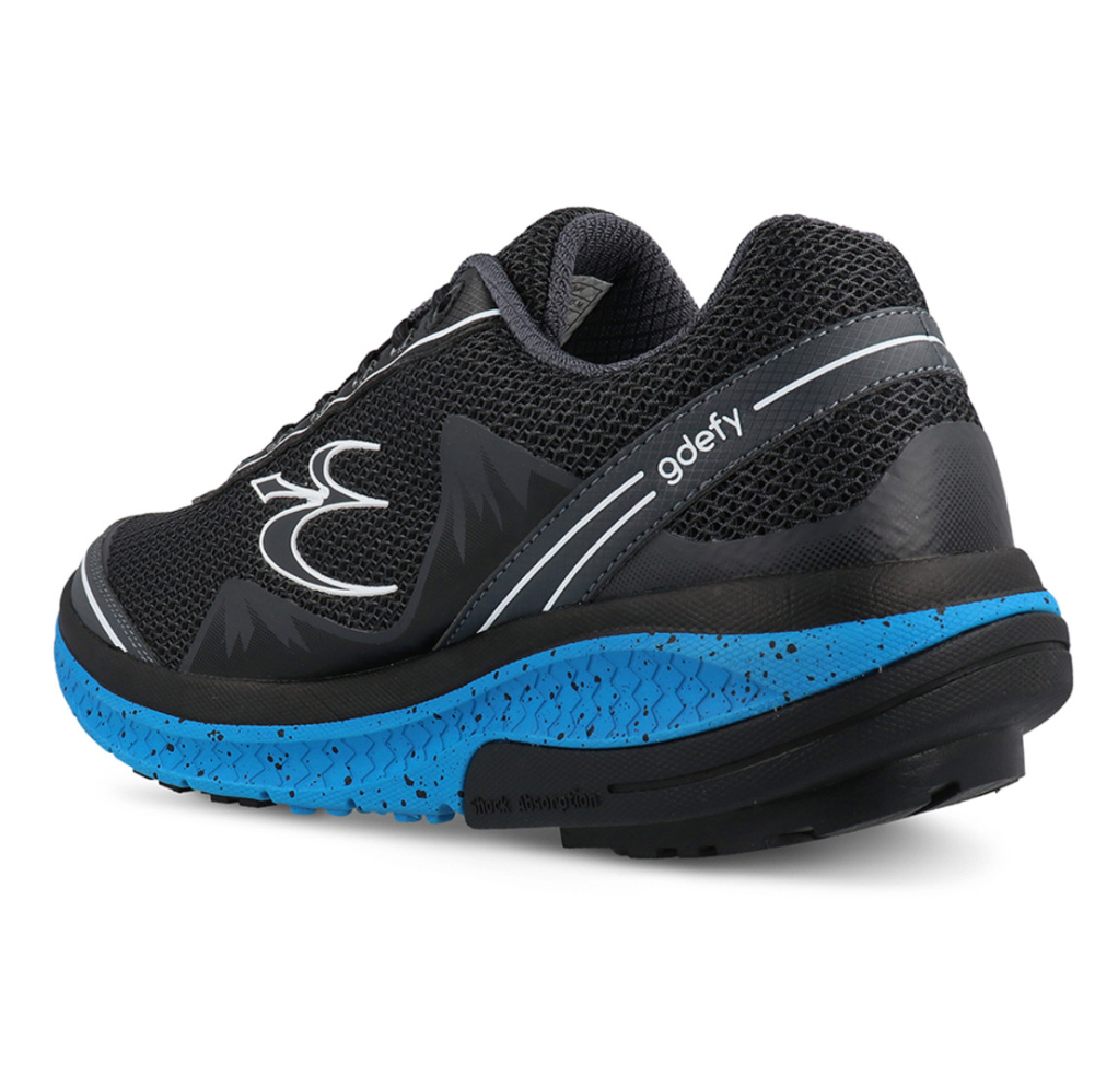 GRAVITY DEFYER Men's GDEFY Mighty Walk Athletic Shoes Black & Blue MEDIUM