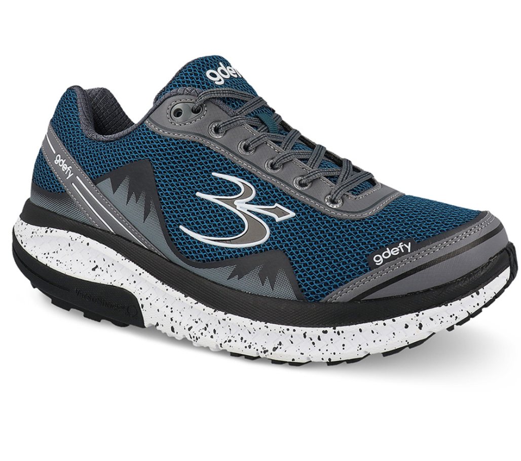 GRAVITY DEFYER Men's GDEFY Mighty Walk Athletic Shoes Blue & Gray MEDIUM