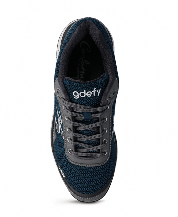 GRAVITY DEFYER Men's GDEFY Mighty Walk Athletic Shoes Blue & Gray WIDE