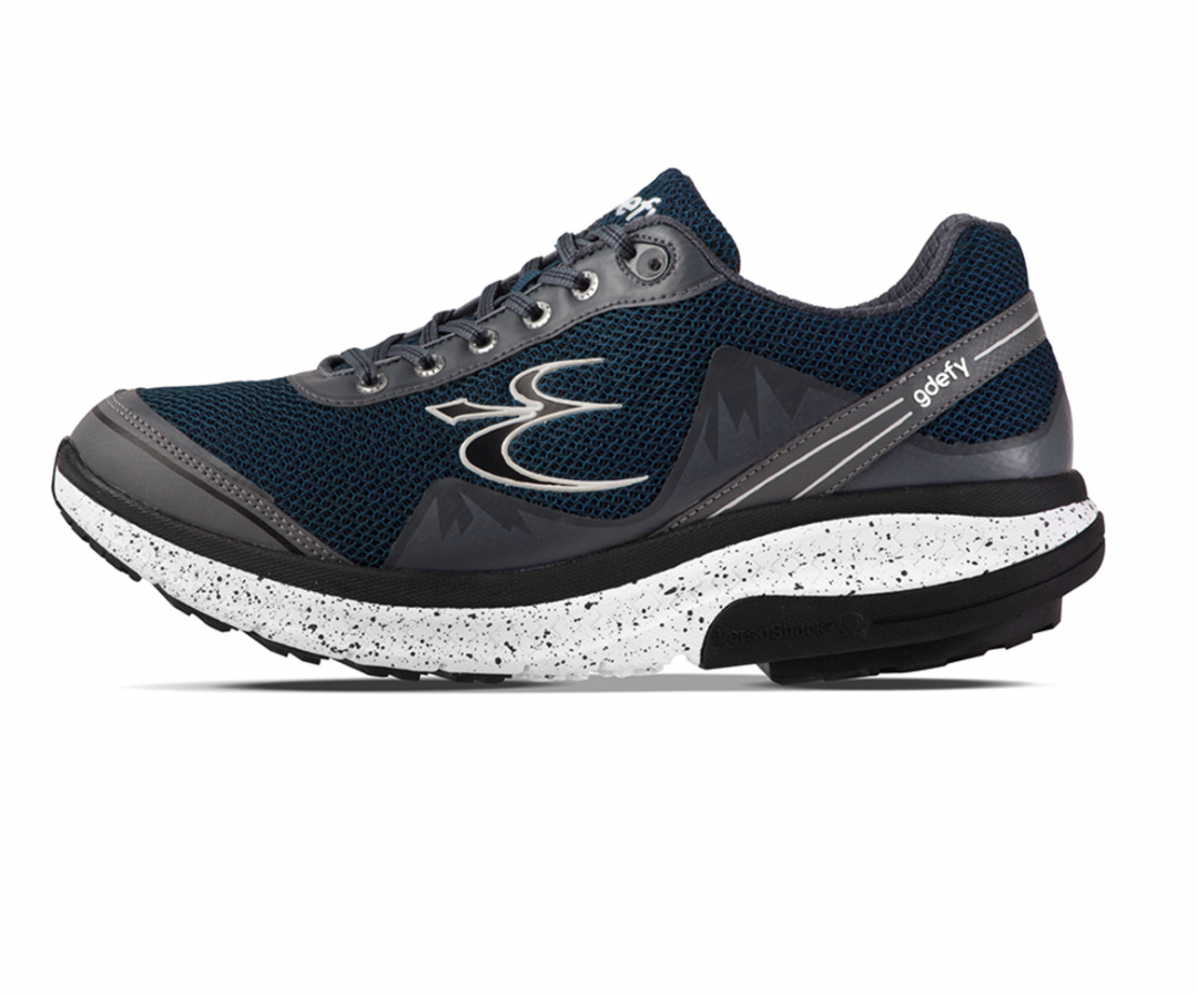 GRAVITY DEFYER Men's GDEFY Mighty Walk Athletic Shoes Blue & Gray MEDIUM